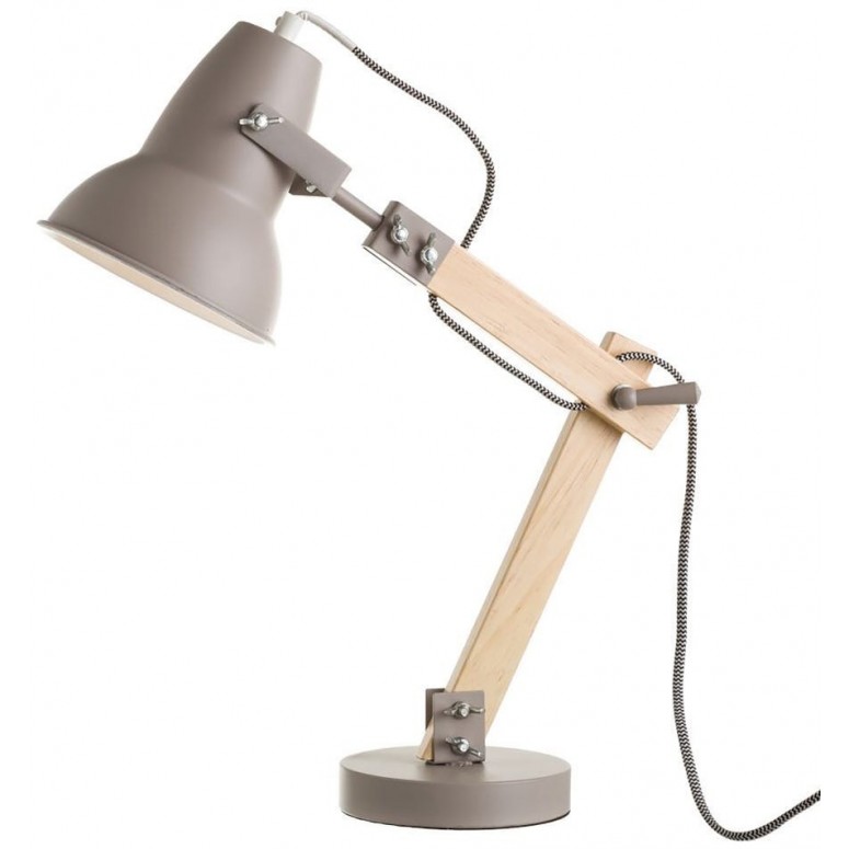 Lámpara flexo madera y metal Koln 43 cm